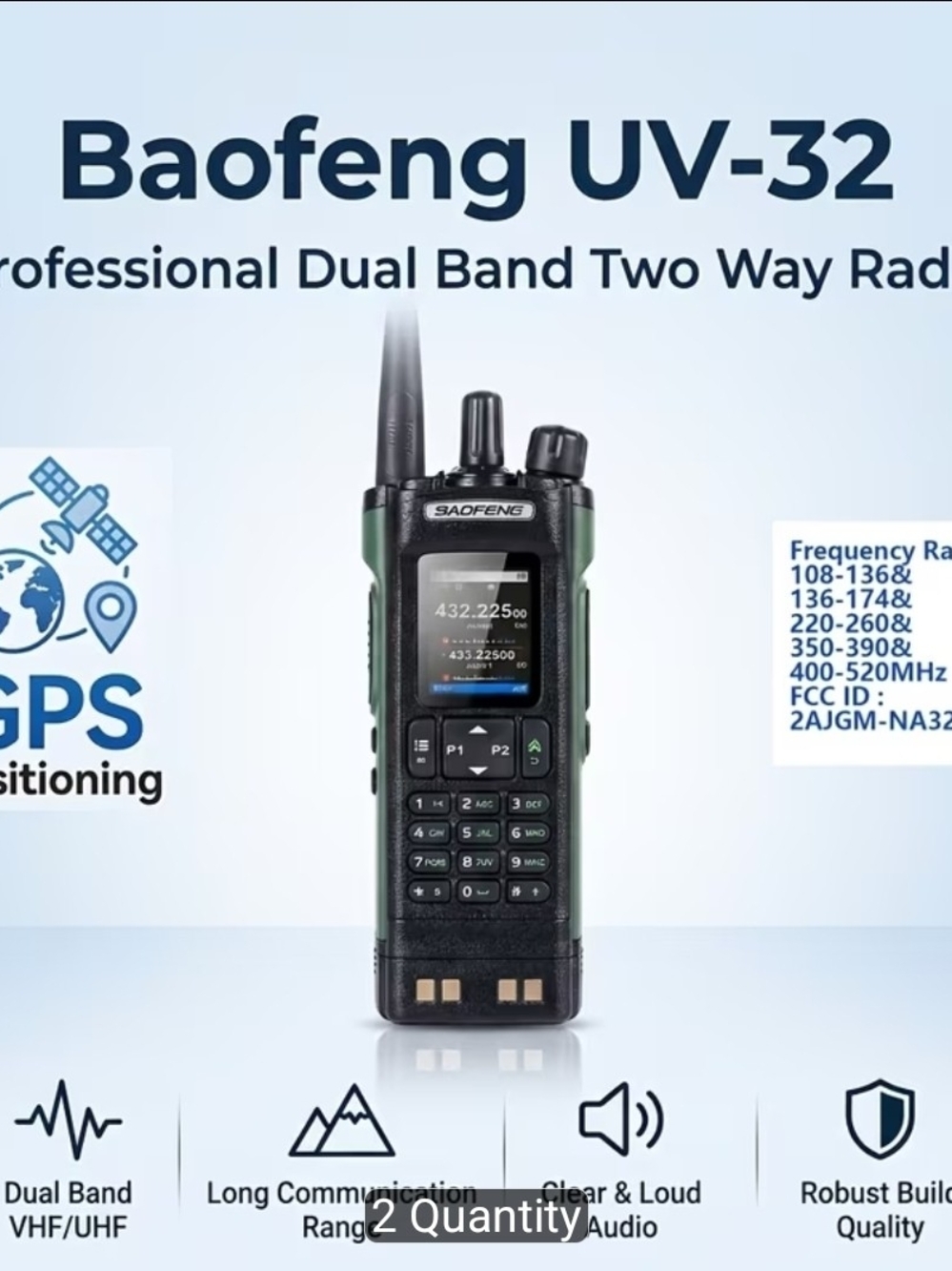 UV-32 Dual-Band Two-Way Radio - Green